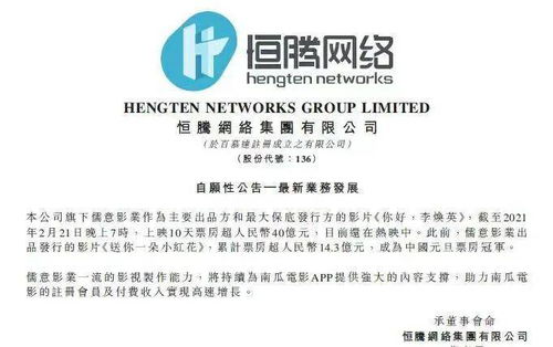 恒腾网络与《你好，李焕英》 40亿票房背后的隐形赢家